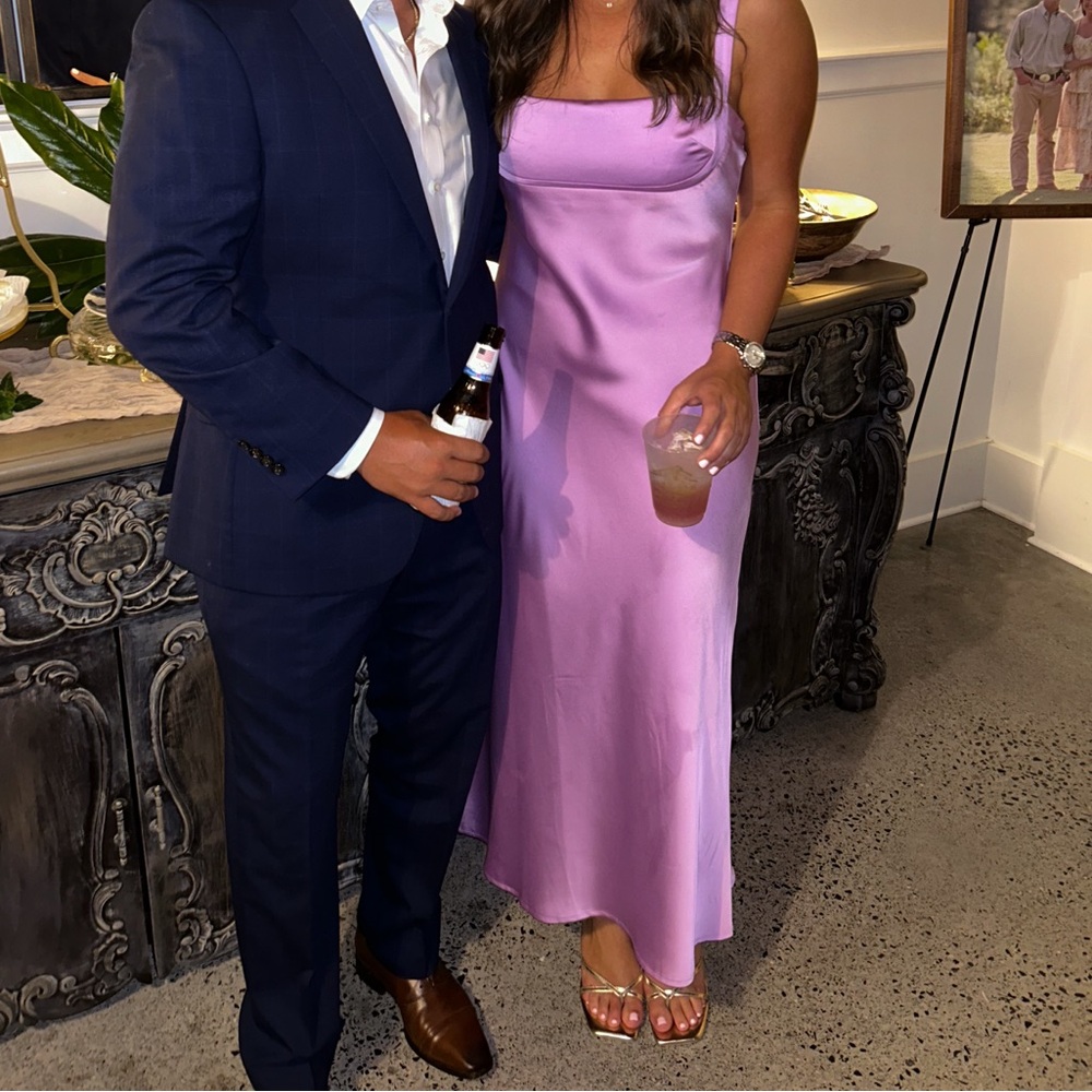 Elegant Purple Satin Dress